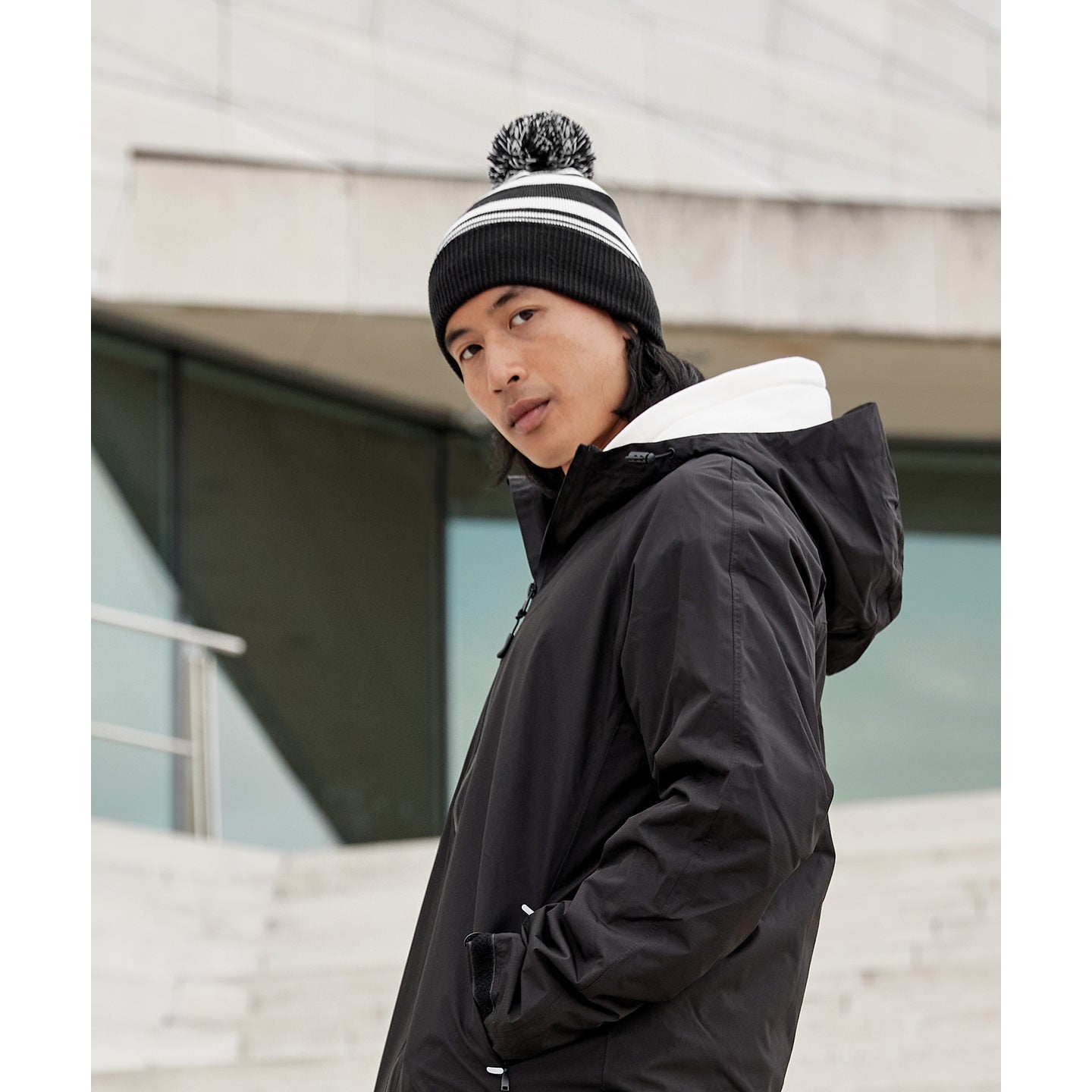 Beechfield Striped Fan Beanie