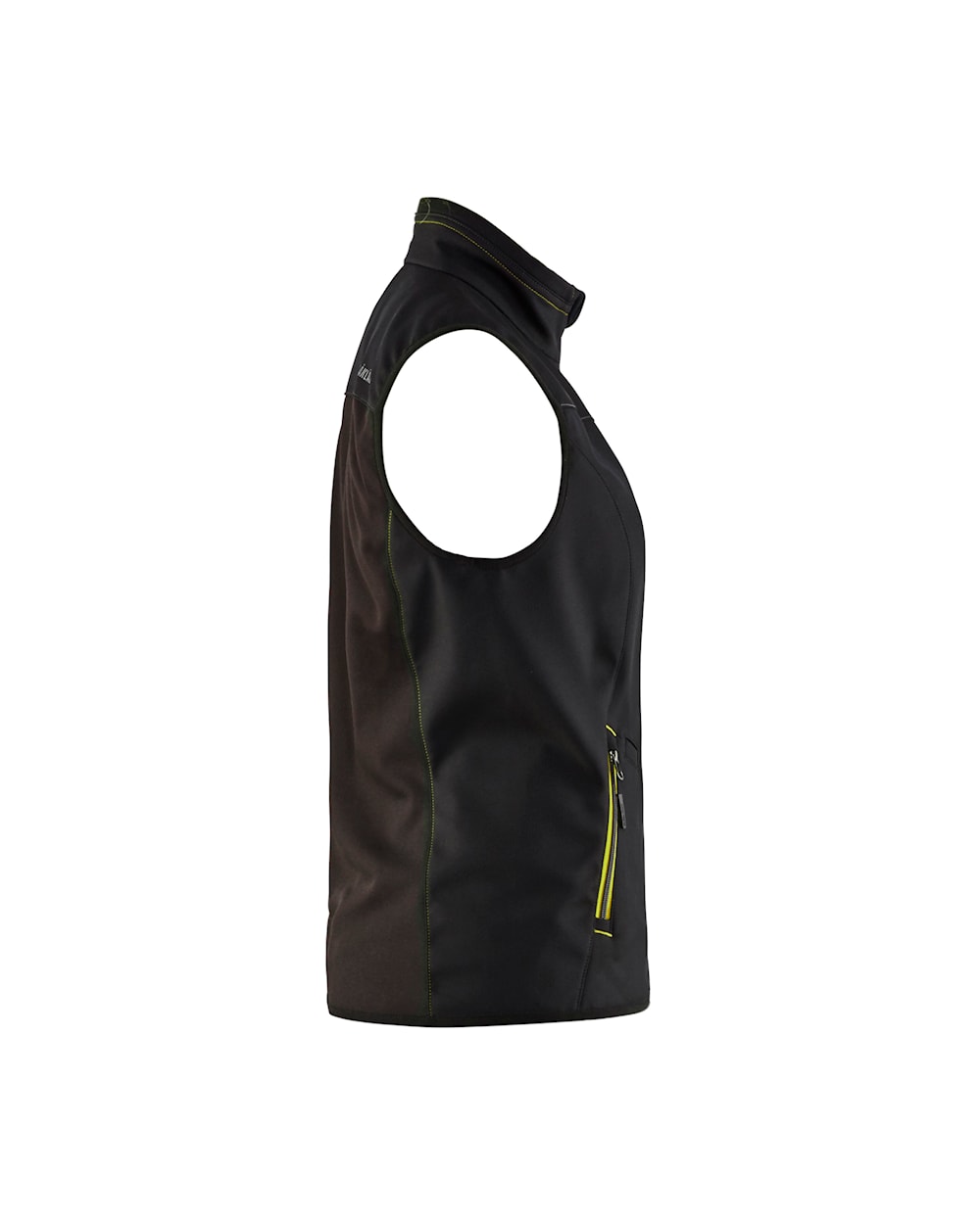 Blaklader Women's Softshell Vest 3851 #colour_black-hi-vis-yellow