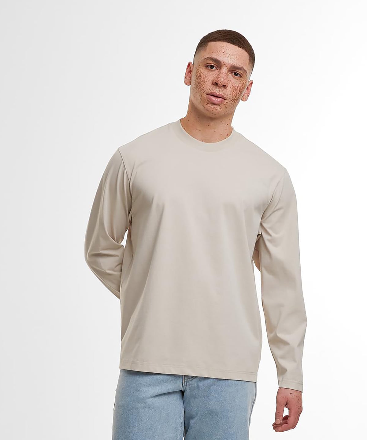 Build Your Brand BY420 Sorona Loose Long Sleeve