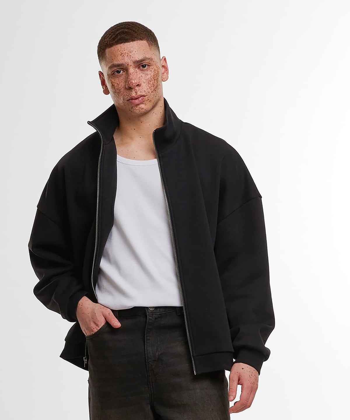 Build Your Brand BY422 Oversized Zip Jacket