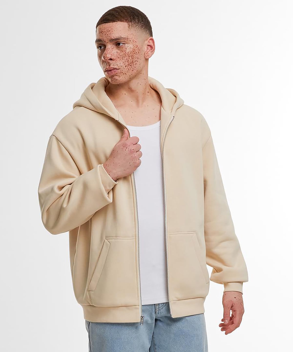Build Your Brand BY443 Loose-Fit Zip Hoodie