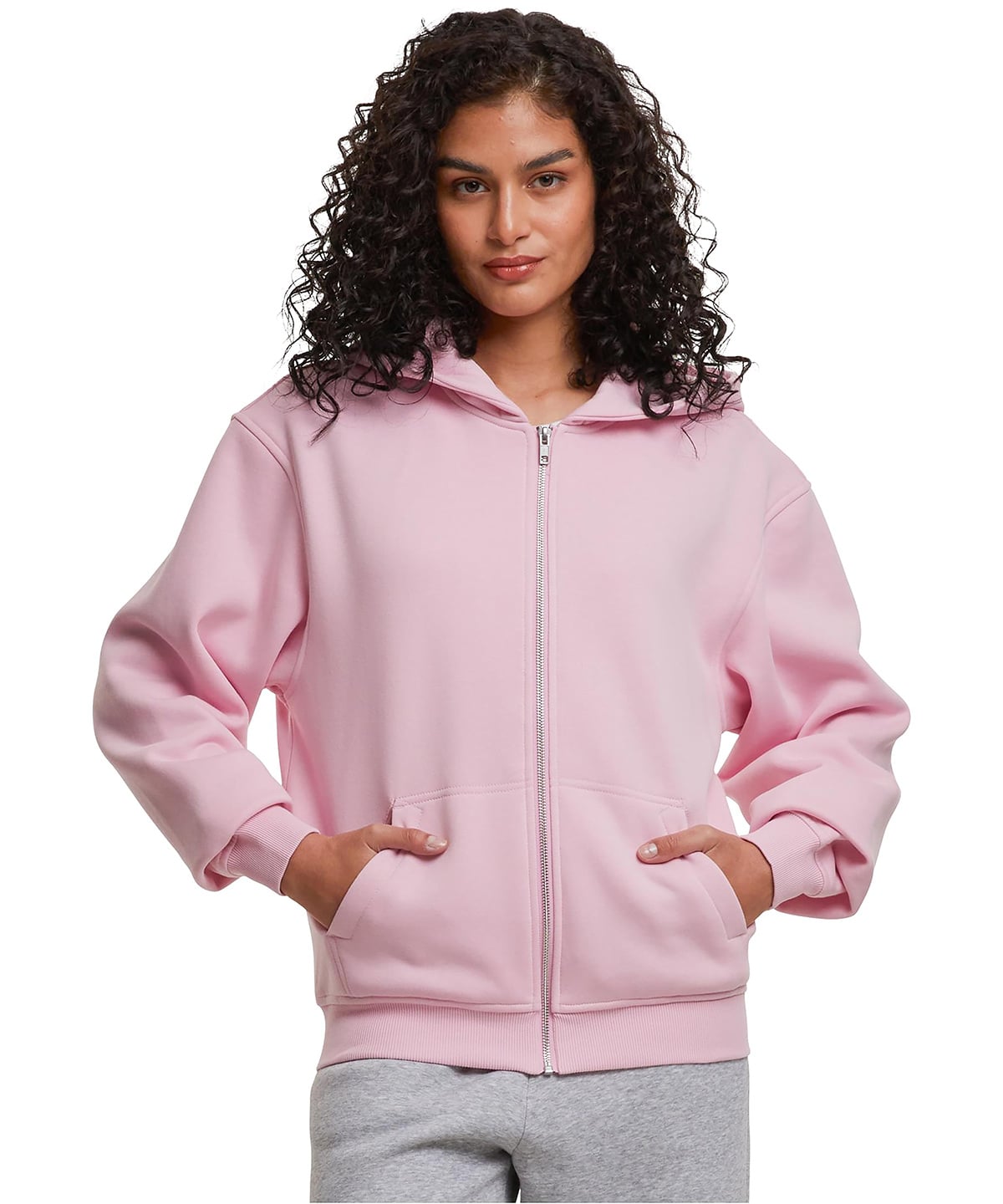 Build Your Brand BY445 Women’s Loose-Fit Zip Hoodie
