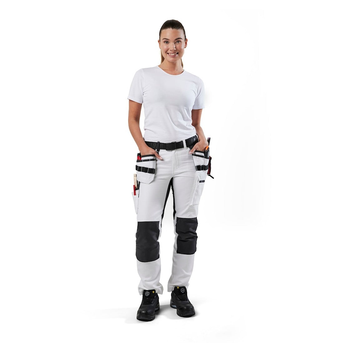 Blaklader Women's Painter Trousers with Stretch 7910 #colour_white-black