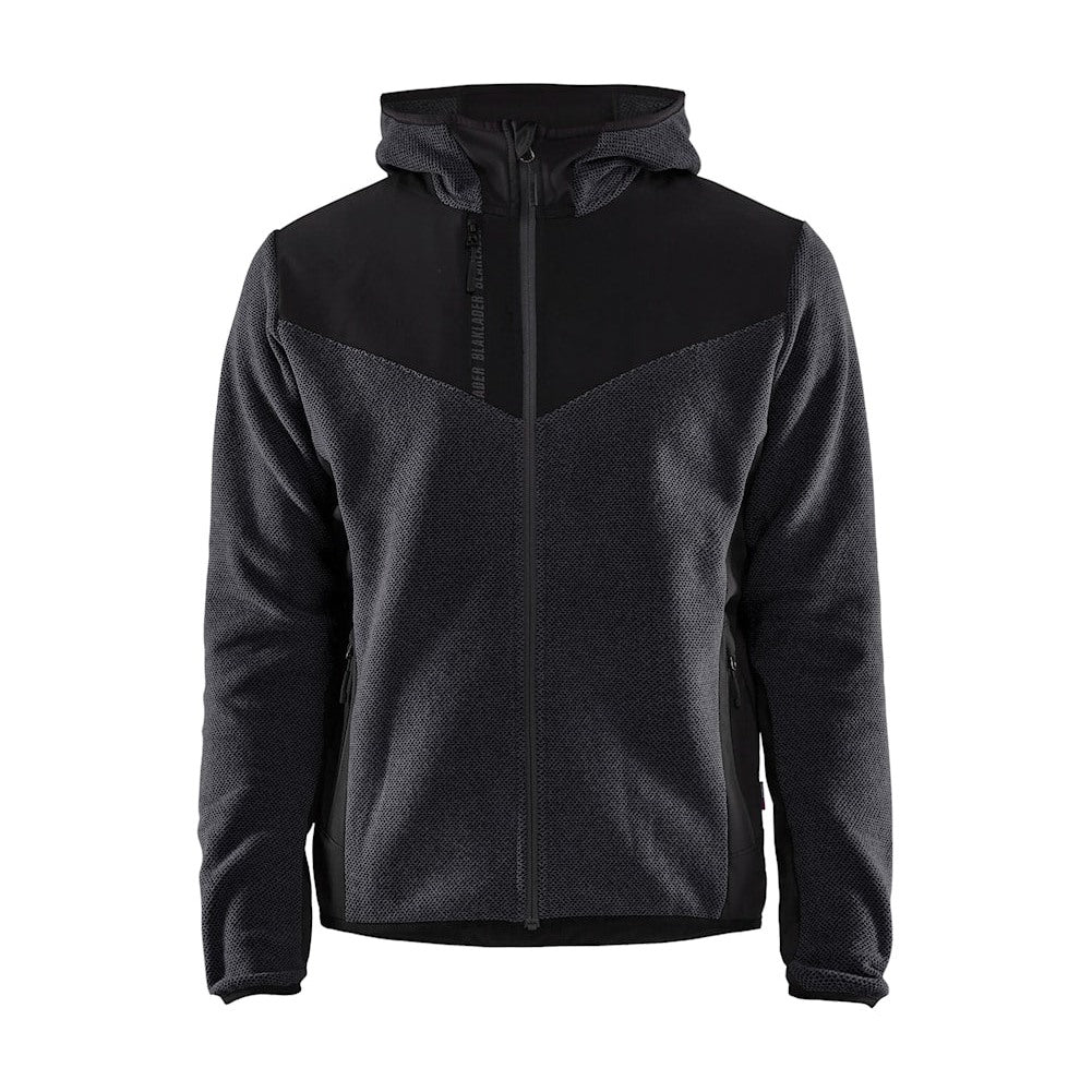 Blaklader Knitted Jacket with Softshell 5940 #colour_dark-grey-black