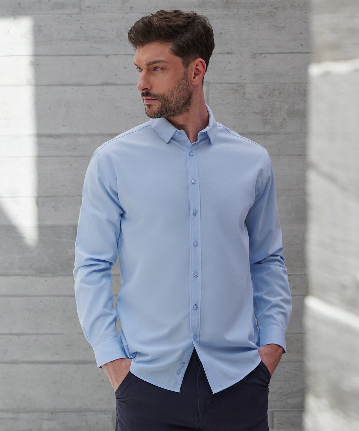 Henbury HB582 Long Sleeve ‘cotton-Feel’ Coolplus® Shirt