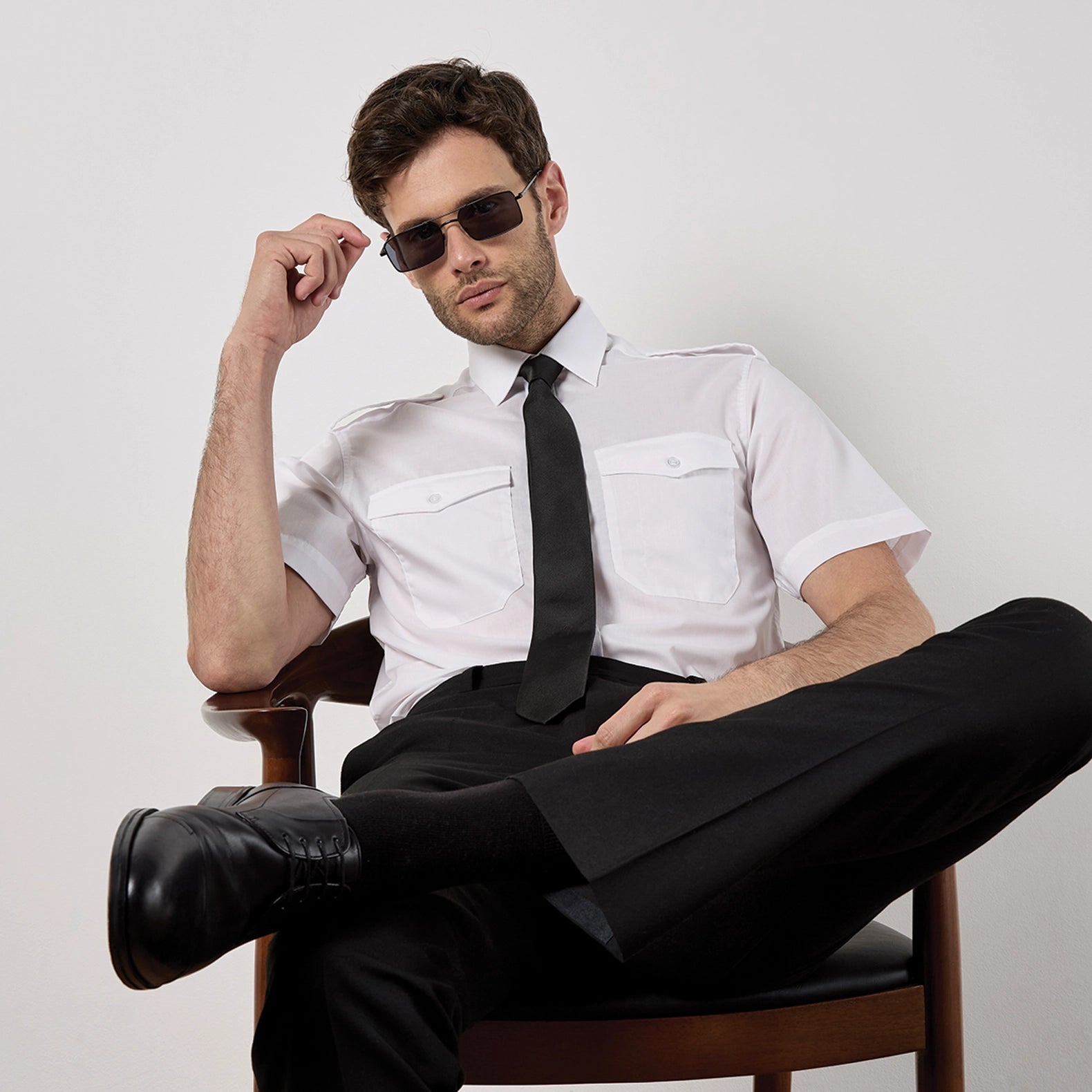 Kustom Kit Pilot Shirt Short-Sleeved (Tailored Fit)