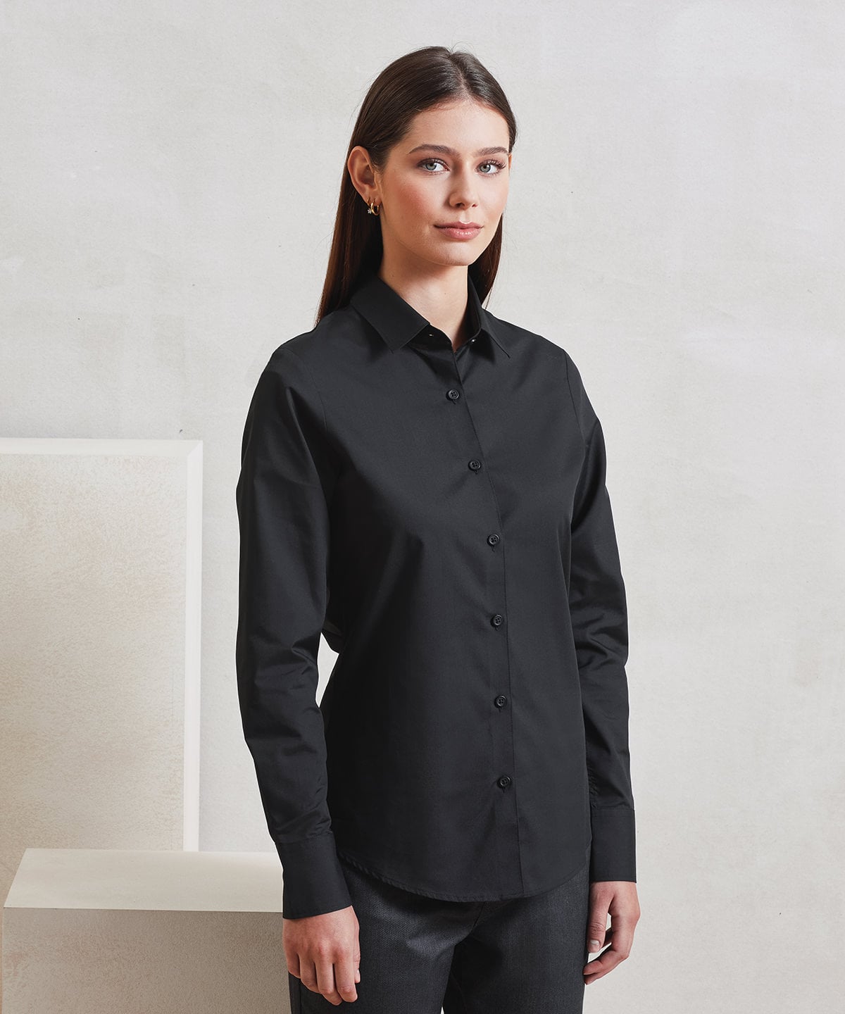 Premier PR303 Women’s Long Sleeve ‘recyclight’ Poplin Shirt