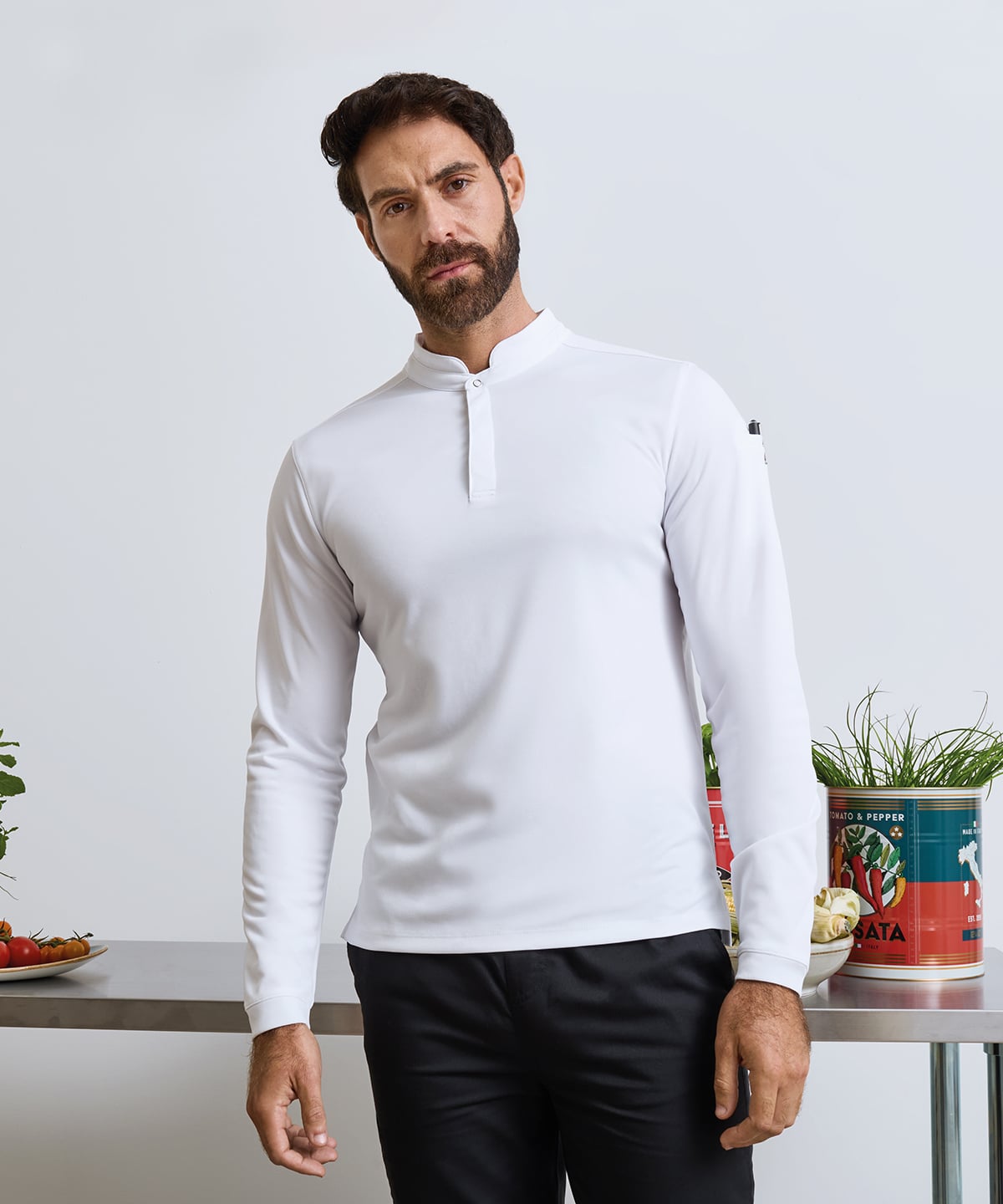 Premier PR647 Essential Coolchecker® Long Sleeve Chef’s Shirt