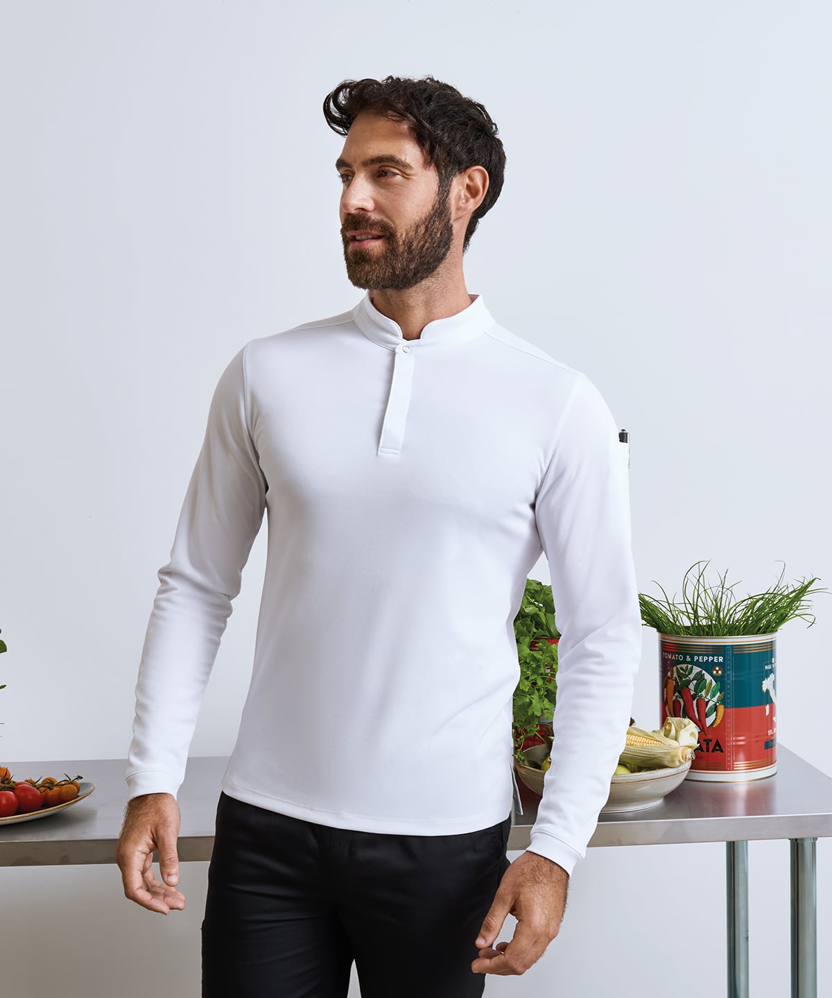 Premier PR647 Essential Coolchecker® Long Sleeve Chef’s Shirt