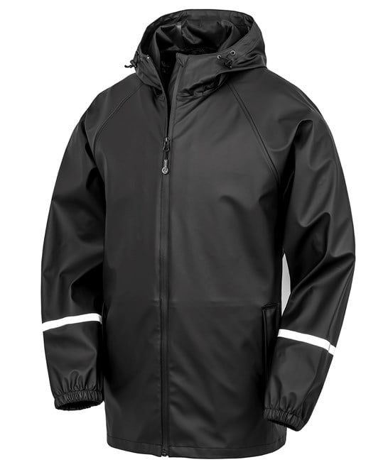 Result Recycled R915X Prism Pu Waterproof Jacket With Reflective Bands And Recycled Backing