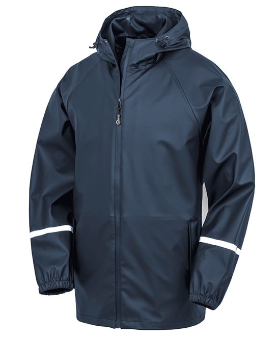 Result Recycled R915X Prism Pu Waterproof Jacket With Reflective Bands And Recycled Backing