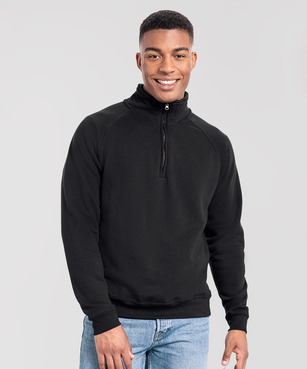 Fruit of the Loom SS444 Iconic Premium Zip-Neck Sweat