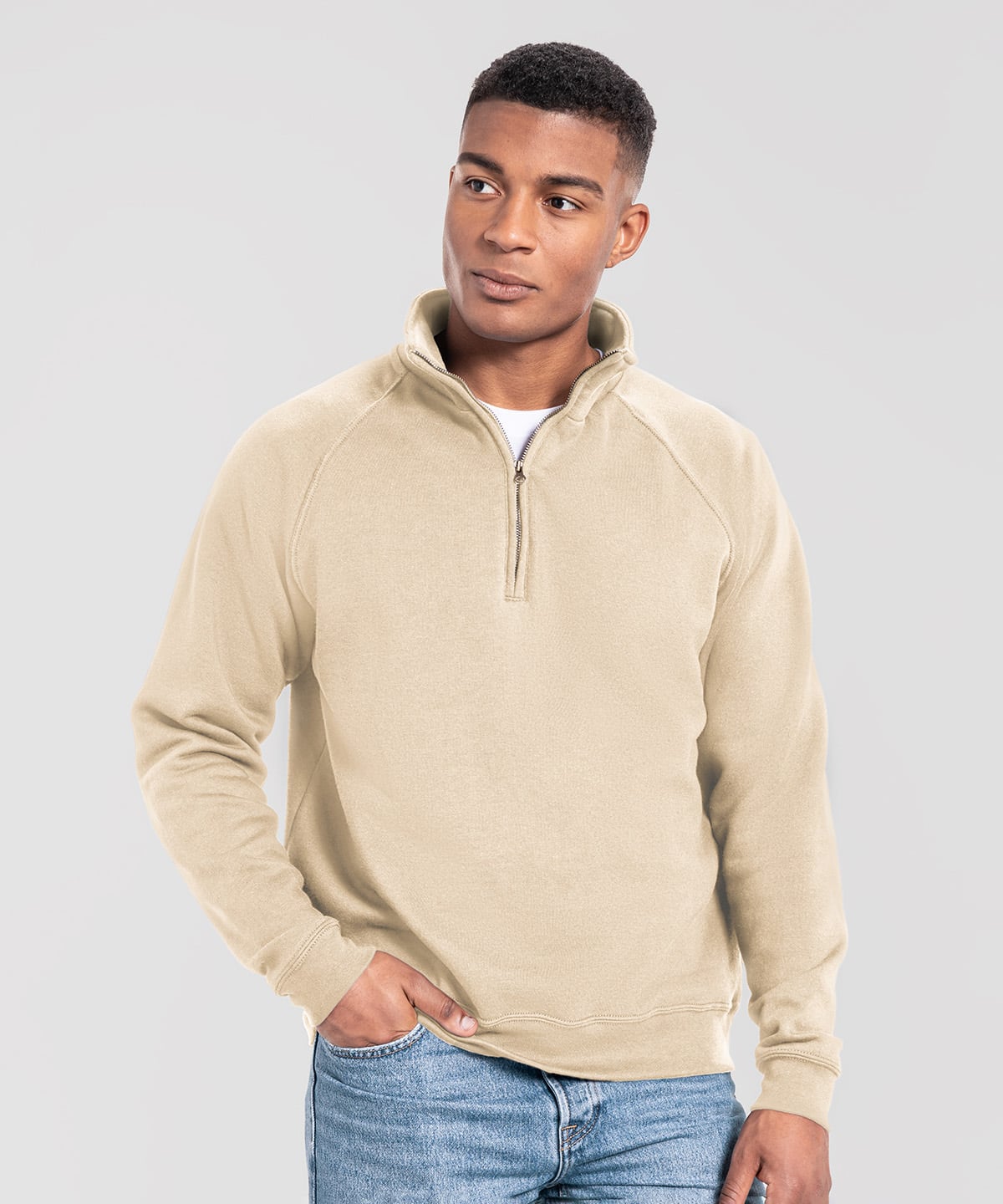 Fruit of the Loom SS444 Iconic Premium Zip-Neck Sweat