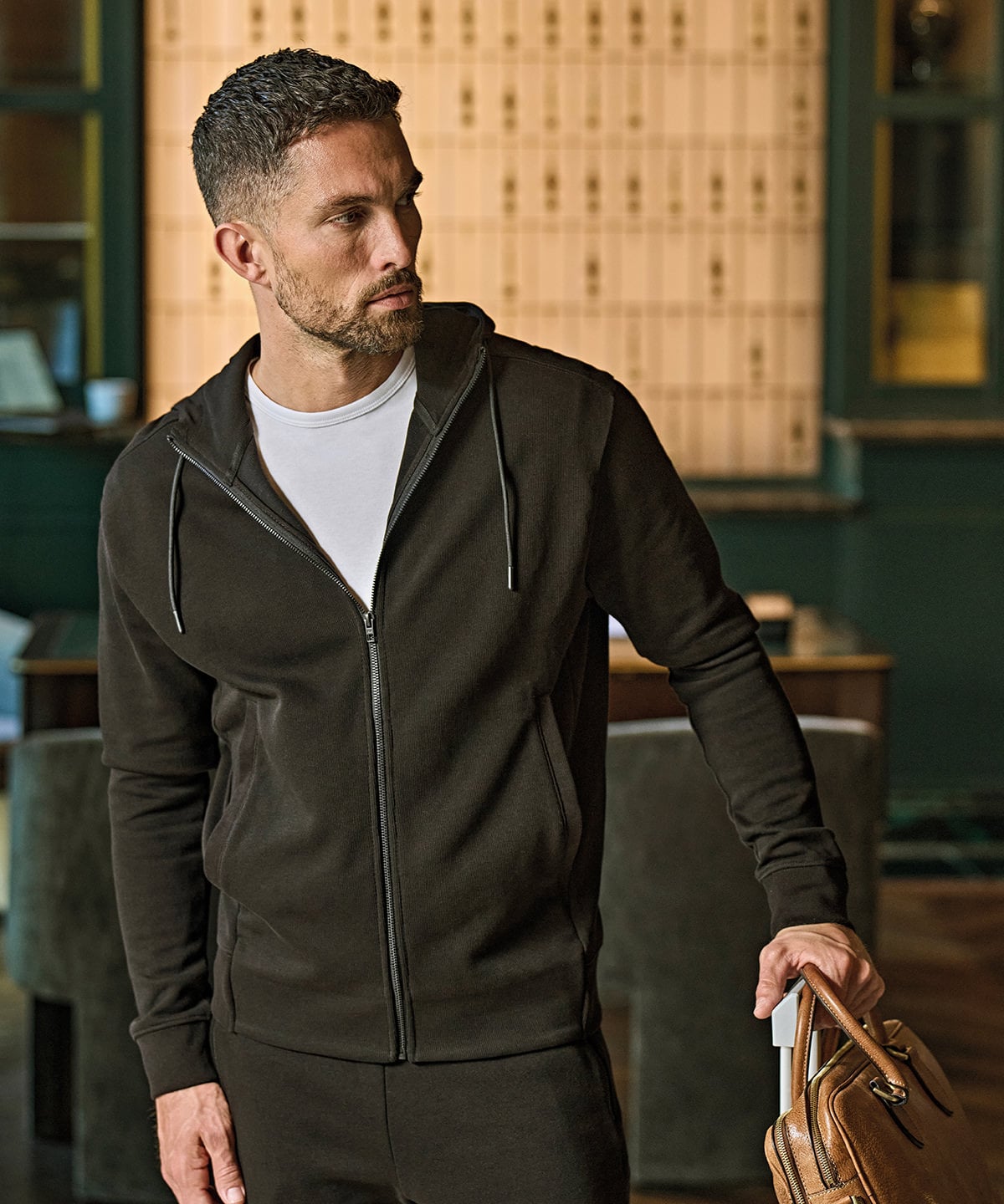 Tee Jays TJ059 Ribbed Interlock Hooded Full-Zip (5508)