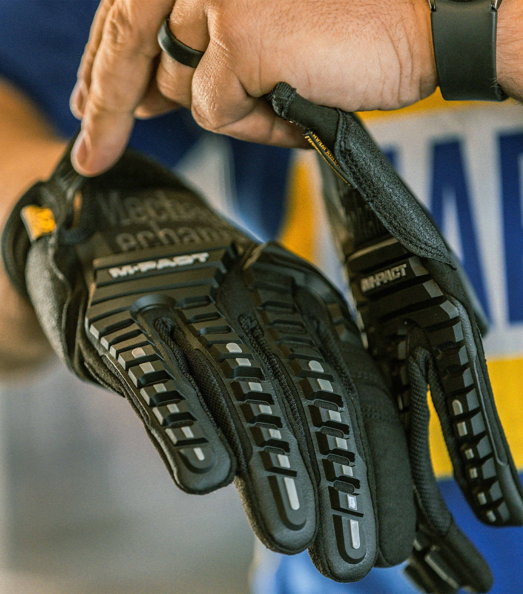 Mechanix Wear M-Pact Grey, Black Impact Resistant Work Gloves