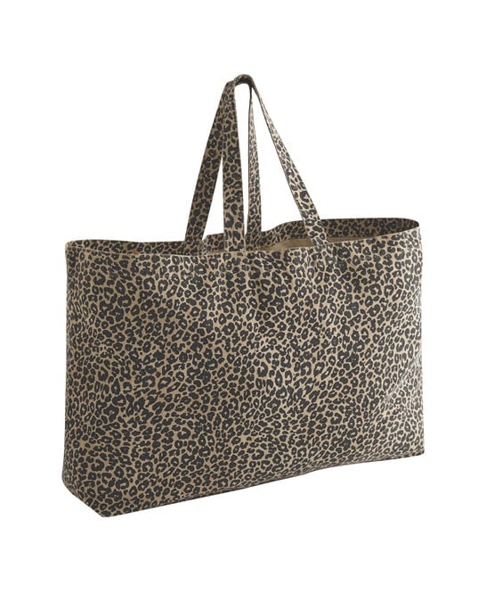 Westford Mill WM336 Leopard Print Canvas Oversized Tote Bag