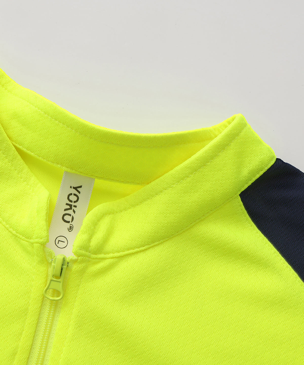 Yoko YK053 Hi-Vis Mandarin Collar Zip Neck Comfort Trim Polo (hvj230)