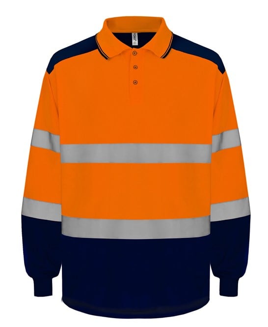 Yoko YK055 Hi-Vis Two-Tone Long Sleeve Polo (hvj330)