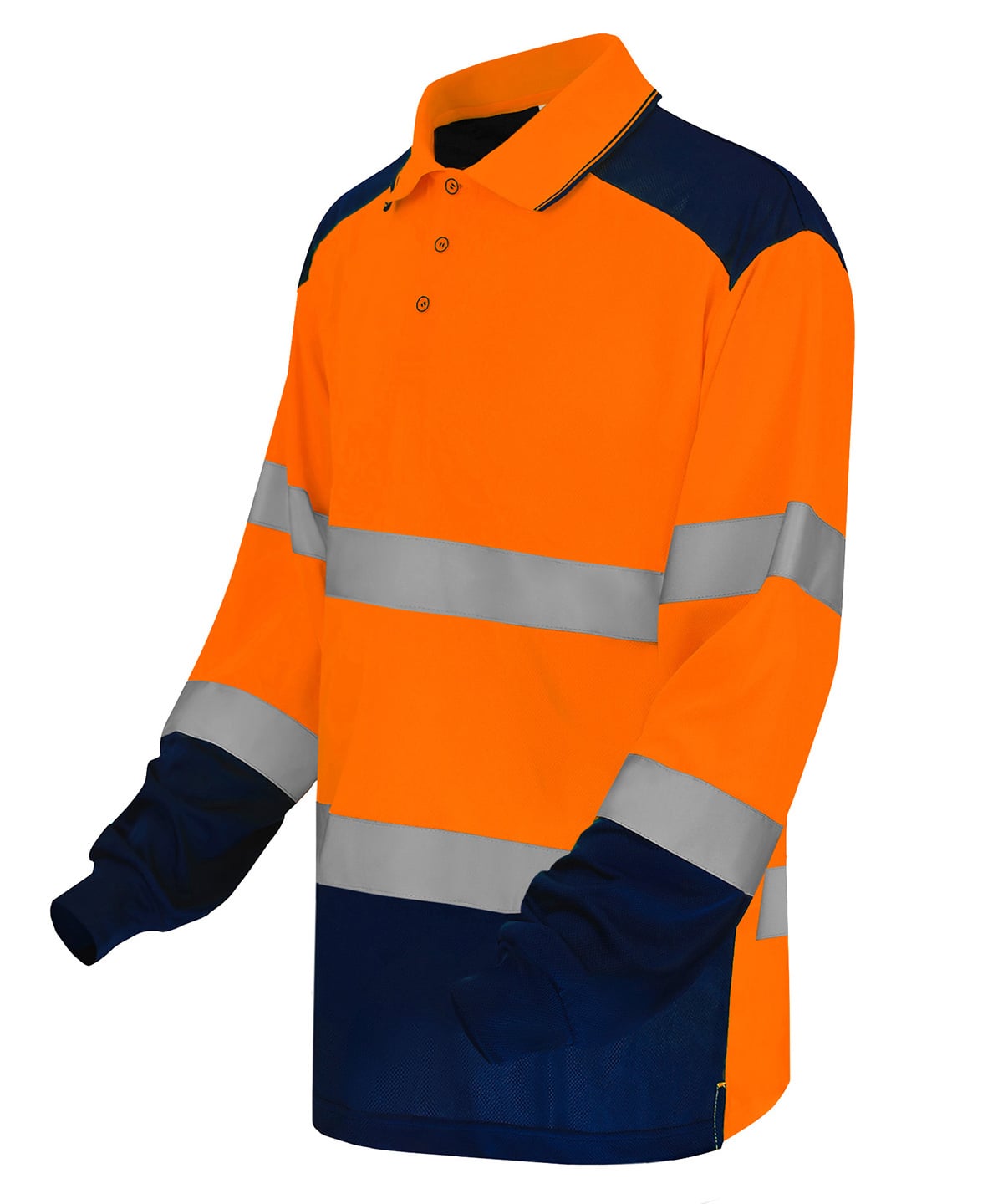 Yoko YK055 Hi-Vis Two-Tone Long Sleeve Polo (hvj330)