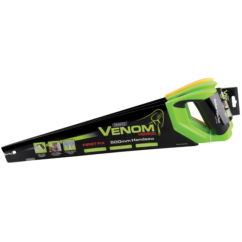 Draper Draper Venom® Double Ground 500mm Handsaws (3 Piece)