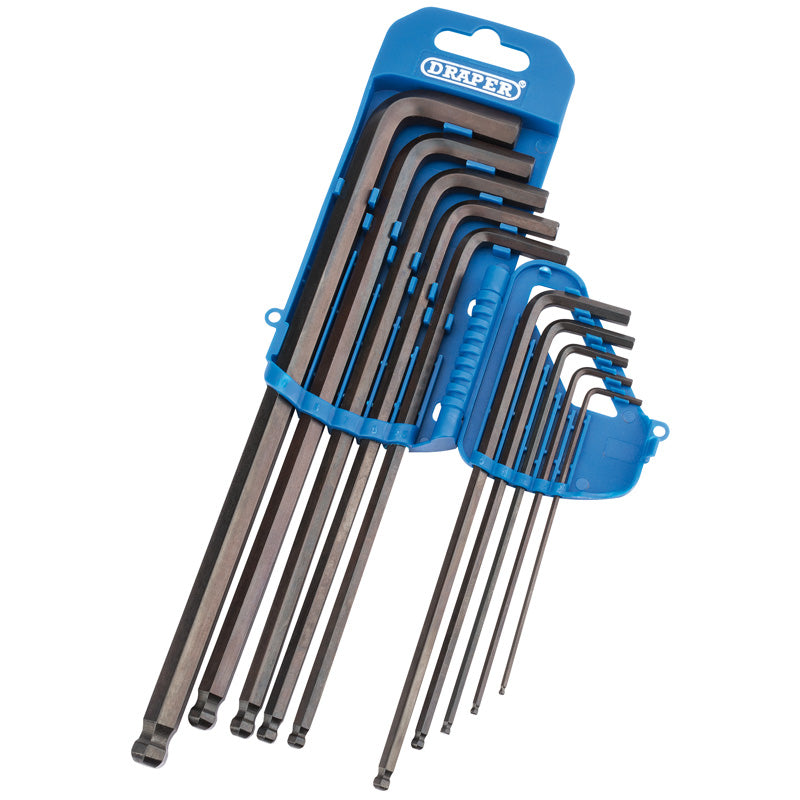Draper Extra Long Metric Hexagon and Ball End Hexagon Key Set (10 Piece)
