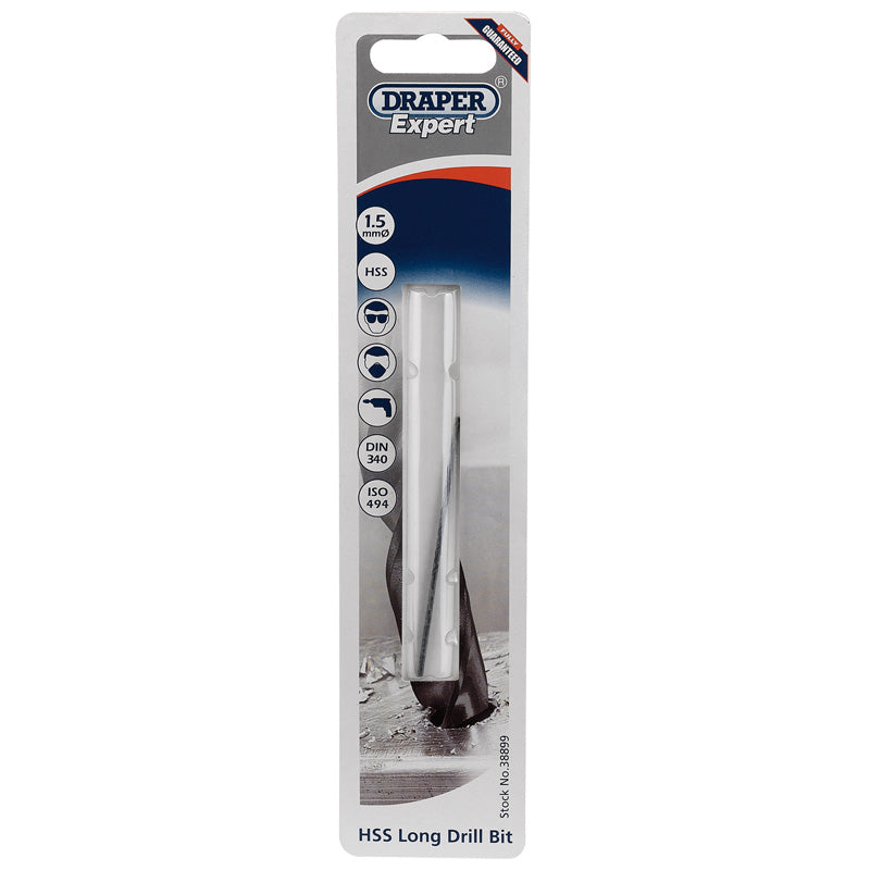 Draper Expert 1.5 X 70mm HSS Extra Long Drill Bit