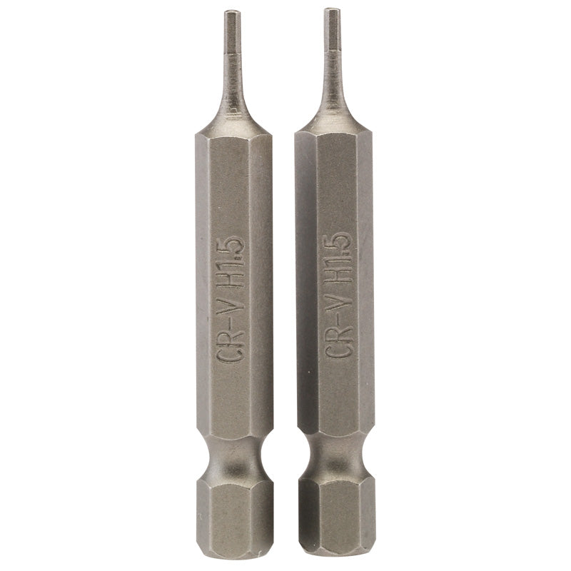 Draper 1.5mm 1/4" Hex. Hexagonal Insert Bit 50mm Long x 2