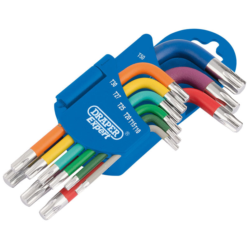 Draper Metric Coloured Short Arm Draper TX-STAR® Key Set (9 Piece)
