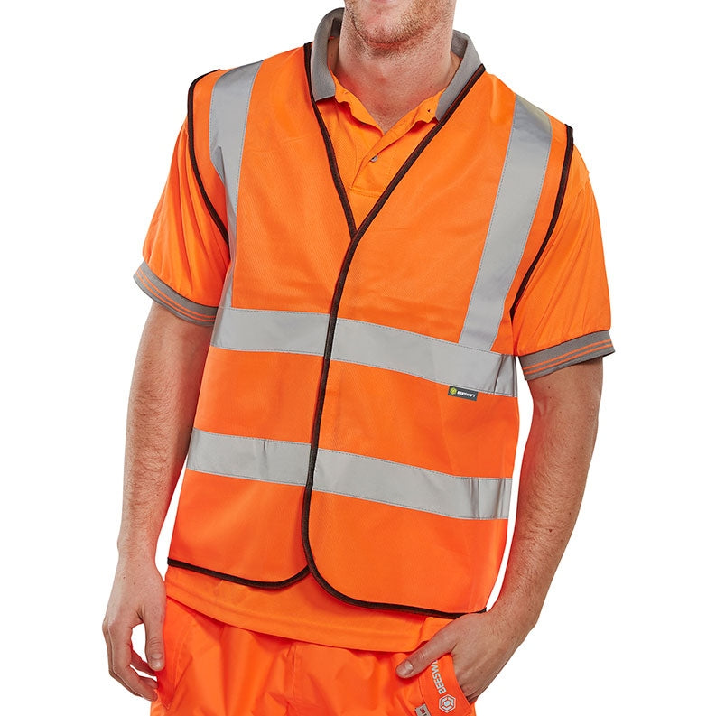 Beeswift Bseen EN ISO 20471 Vest Orange (Bulk Pack)